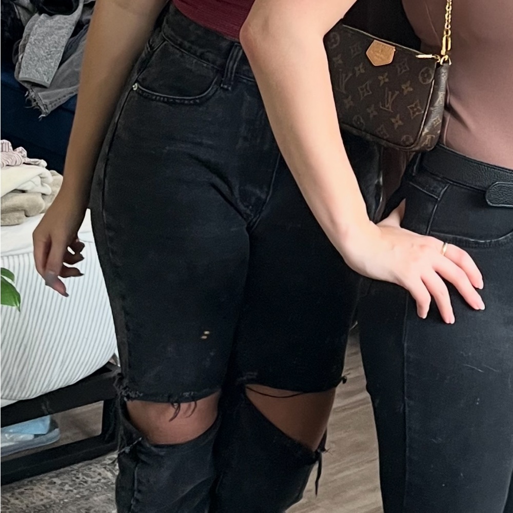 Nasty Gal High Rise Jeans in Dark Gray